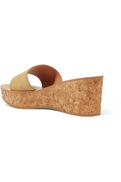 Shop Kjacques Kirielle Nubuck Wedge Sandals In Beige