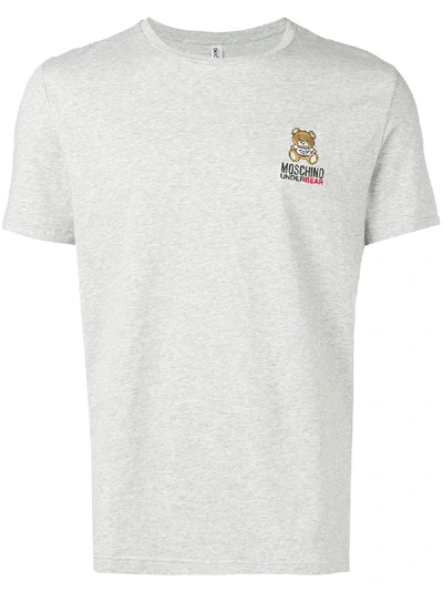 Shop Moschino Underbear Teddy T-shirt In Grey
