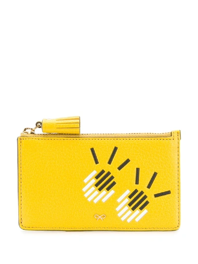 Shop Anya Hindmarch Girly Eyes Cardholder In Yellow