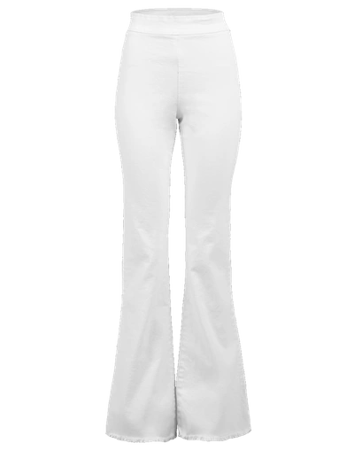 Shop Avenue Montaigne Flare Denim Trouser In White