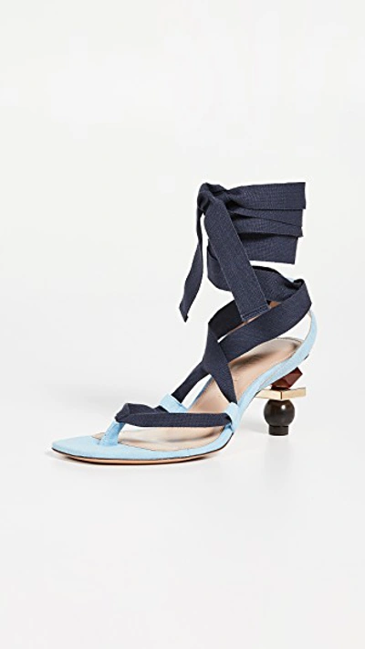Shop Jacquemus Les Capri Sandals In Light Blue