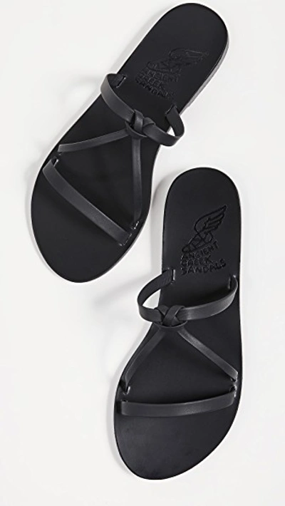 Shop Ancient Greek Sandals Spetses Slides In Black