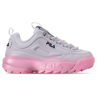 Shop Fila Women's Disruptor 2 Premium Fade Casual Shoes In Pink / White