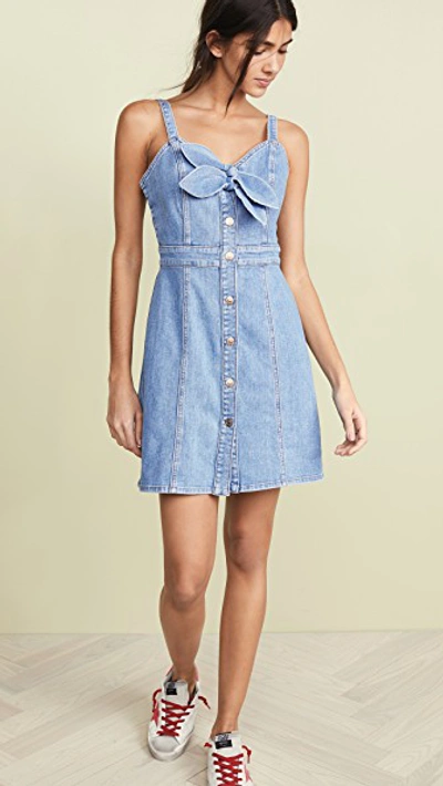 Shop 7 For All Mankind Double Tie Dress In Bright Blue Jay