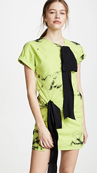 Shop N°21 Acid Dye T-shirt Dress In Black/green