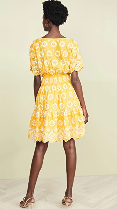 Shop Tory Burch Flower Dress In Yellow