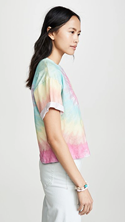 Shop Alice And Olivia Evan Oversized Roll Sleeve Tee In Pastel Multi