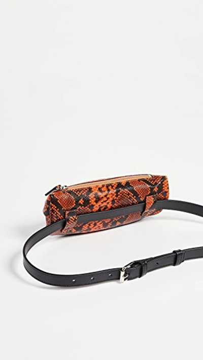 Shop Avec La Troupe Troupe Belt Bag In Carrot Python