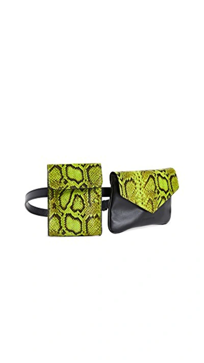 Shop Avec La Troupe Galaxy Belt Bag In Green Pyton