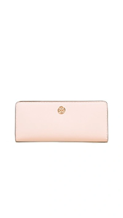 Tory Burch Pink Leather Robinson Wallet | ModeSens