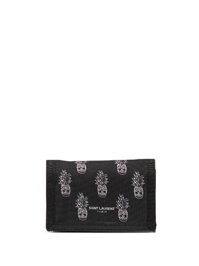 Shop Saint Laurent Pineapple Card Holder - Black