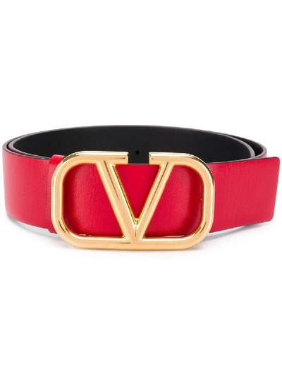 Shop Valentino Garavani Logo Belt - Red