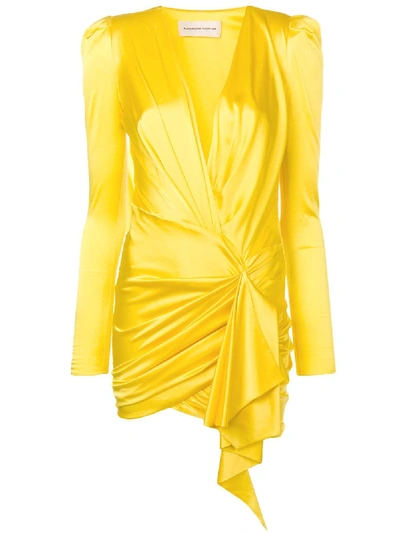 Shop Alexandre Vauthier Plunge-neck Dress - Yellow