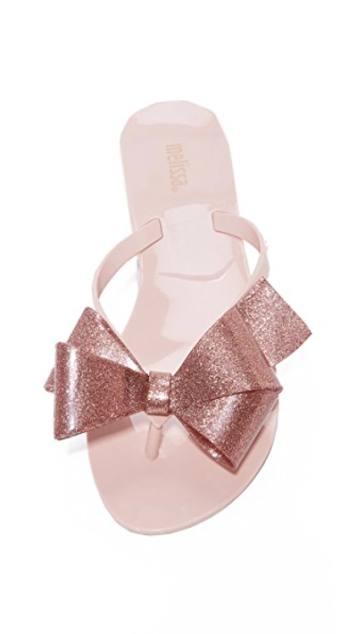 Shop Melissa Harmonic Bow Iii Flip Flops In Light Pink