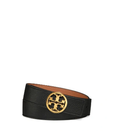 Shop Tory Burch 1 1/2" Reversible Belt In Black/new Cuoio/gold