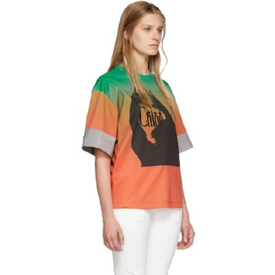 Shop Chloé Green & Orange Mercerized Logo T-shirt