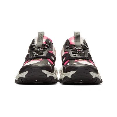 Shop Valentino Black And Pink  Garavani Camouflage Bounce Sneakers In 26hblkpink
