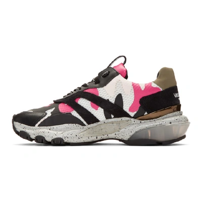 Shop Valentino Black And Pink  Garavani Camouflage Bounce Sneakers In 26hblkpink