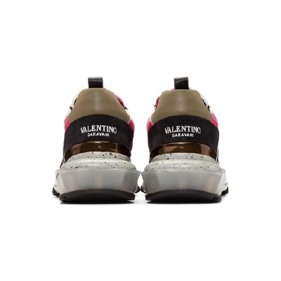 VALENTINO 黑色 AND 粉色 VALENTINO GARAVANI BOUNCE 迷彩运动鞋