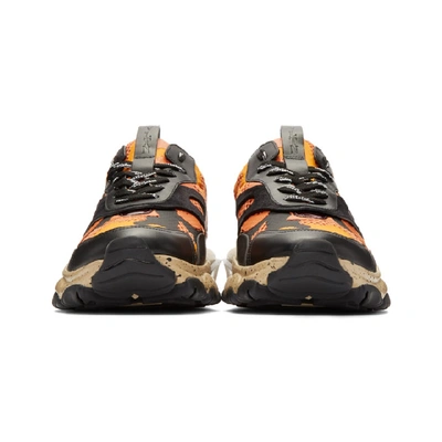 Shop Valentino Orange And Black  Garavani Camo Bounce Sneakers In 25horngcamo