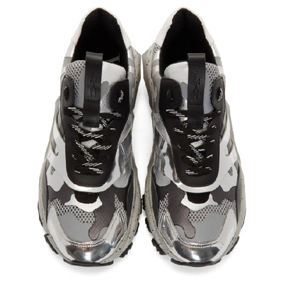 Shop Valentino Silver  Garavani Camo Bounce Sneakers