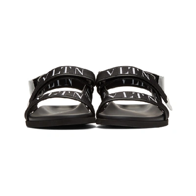 Shop Valentino Black  Garavani Vltn Sandals