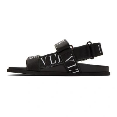 Shop Valentino Black  Garavani Vltn Sandals