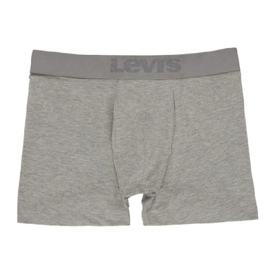 Shop Levi's Levis Two-pack Grey Logo Boxer Briefs
