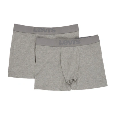 Shop Levi's Levis Two-pack Grey Logo Boxer Briefs