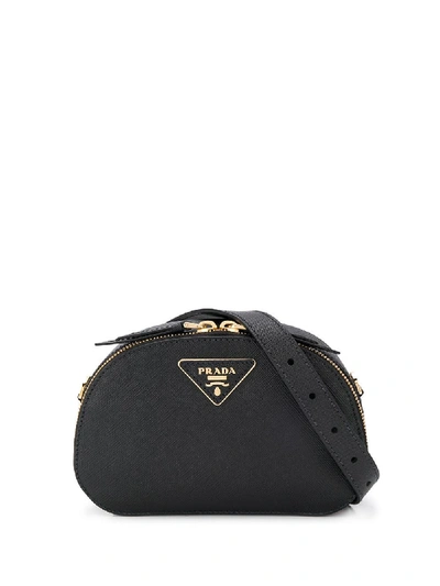 Prada Odette Black Leather Logo Detailed Belt Bag