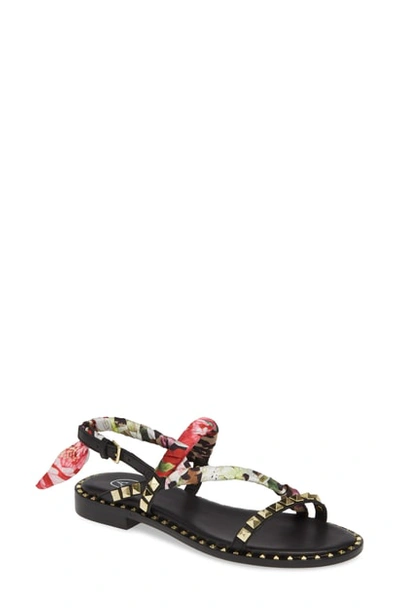 Shop Ash Pattaya Sandal In Black Floral/ Cheetah Print