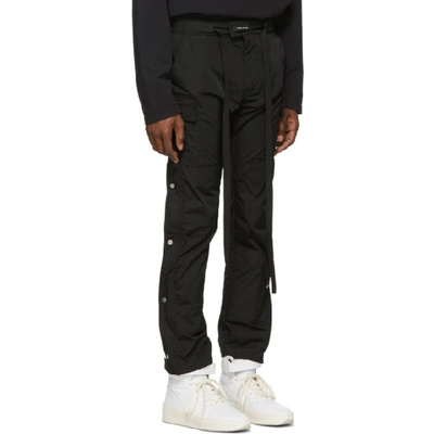 Shop Fear Of God Black Nylon Cargo Pants In 001 Black