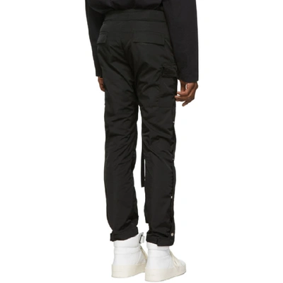 Shop Fear Of God Black Nylon Cargo Pants In 001 Black
