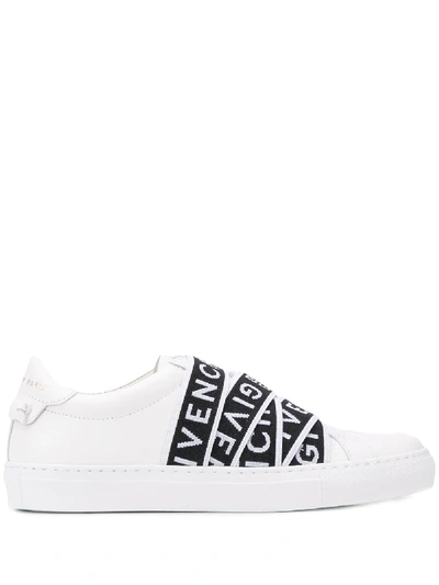 Shop Givenchy Logo Strap Sneakers - White