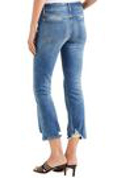 Shop Frame Distressed Mid-rise Bootcut Jeans In Mid Denim