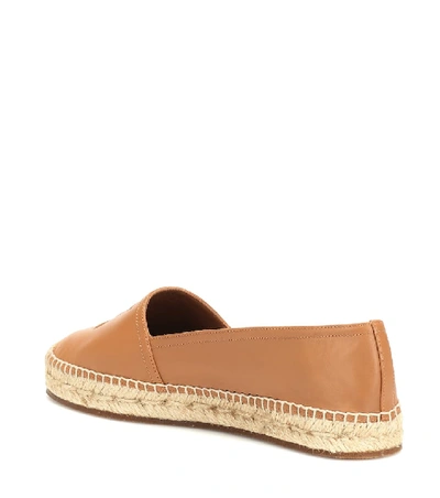 Shop Burberry Leather Espadrilles In Brown