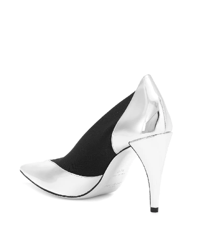 Shop Givenchy Metallic Leather Pumps In Silver