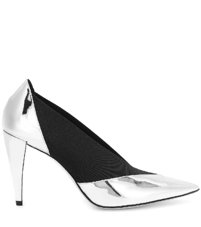 Shop Givenchy Metallic Leather Pumps In Silver