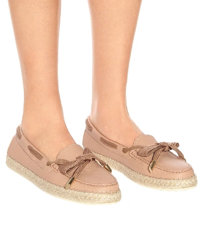 Shop Tod's Gommino Leather Loafers In Pink