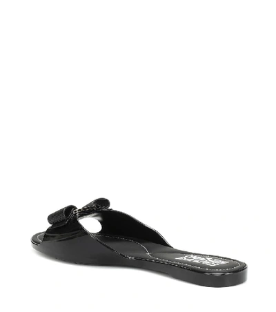 Shop Ferragamo Cirella Rubber Slides In Black