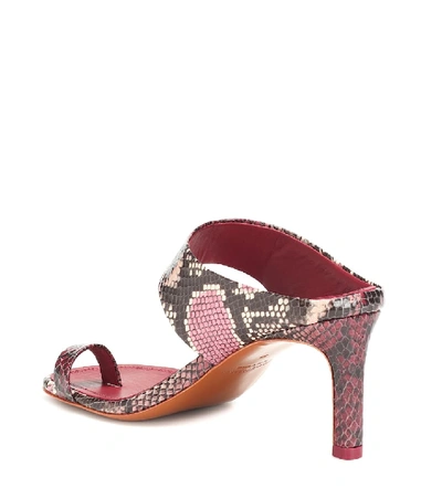 Shop Zimmermann Strap Snake-effect Leather Sandals In Red