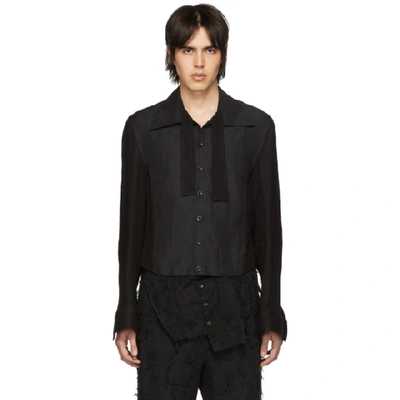 Shop Ann Demeulemeester Black Removable Lace Shirt In Francisblk