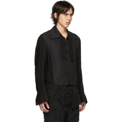 Shop Ann Demeulemeester Black Removable Lace Shirt In Francisblk