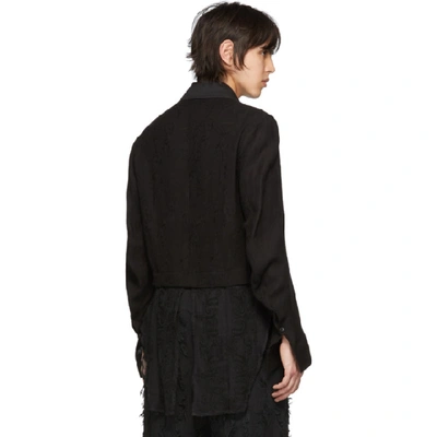 ANN DEMEULEMEESTER 黑色蕾丝拼接衬衫