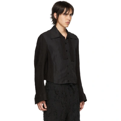 Shop Ann Demeulemeester Black Removable Lace Shirt In Francisblk