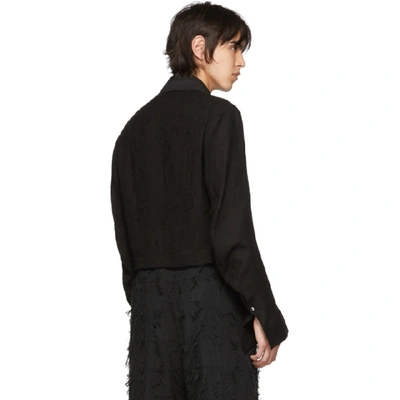 ANN DEMEULEMEESTER 黑色蕾丝拼接衬衫