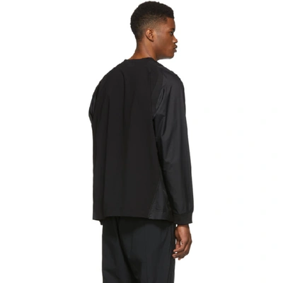 Shop Y-3 Black Nylon Long Sleeve T-shirt