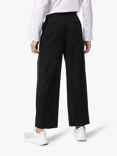 Shop Ader Error Tailored Wool Cropped Trousers In Black