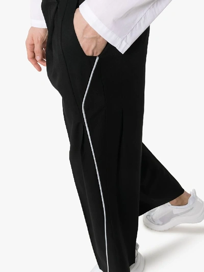 Shop Ader Error Tailored Wool Cropped Trousers In Black