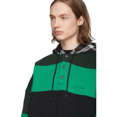 Shop Balenciaga Green Heavy Layer Hoodie In Mint/blk